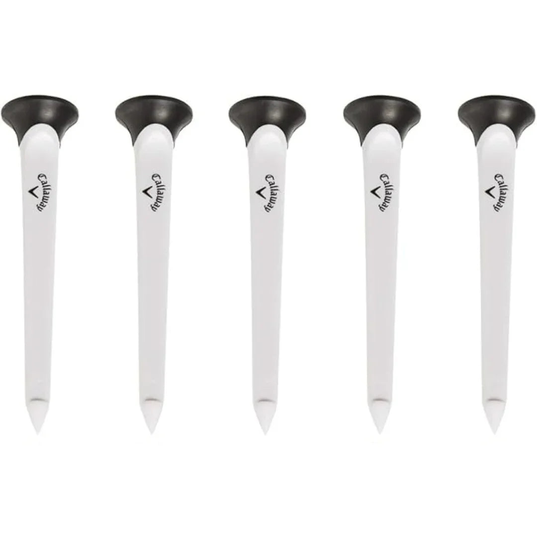 Five Callaway Golf Par Tees on a white background